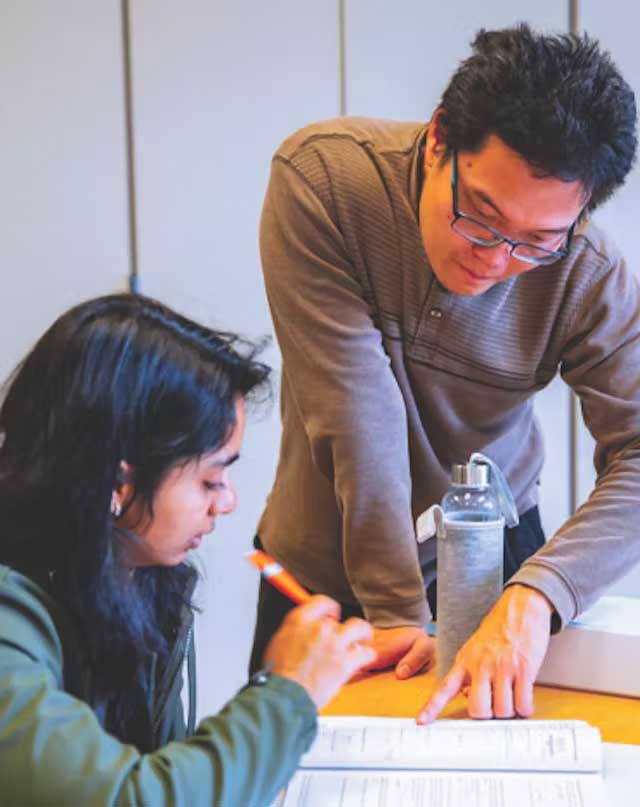 UW student being mentored by faculty